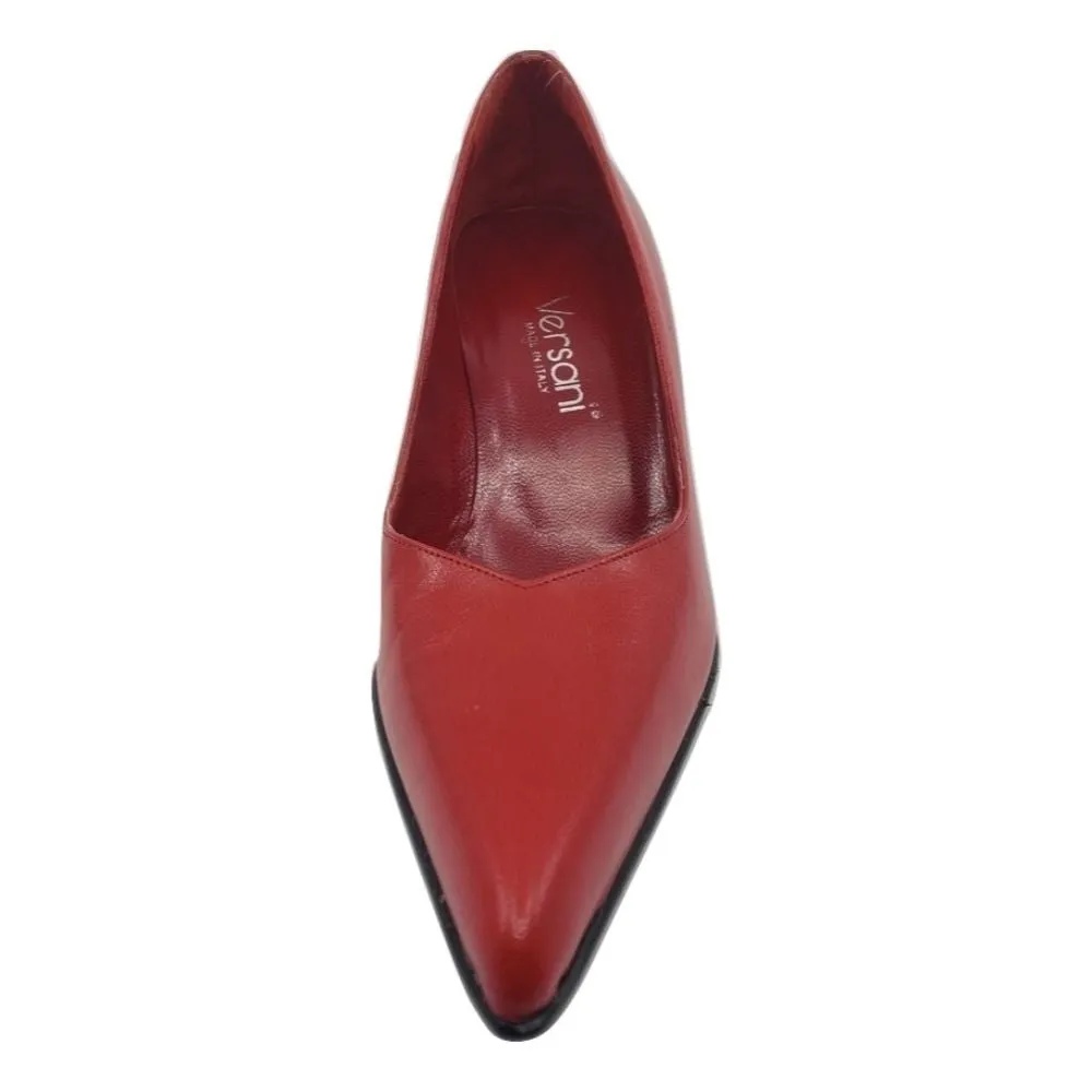 1001 Capretto Rosso Red Leather Versani Pumps