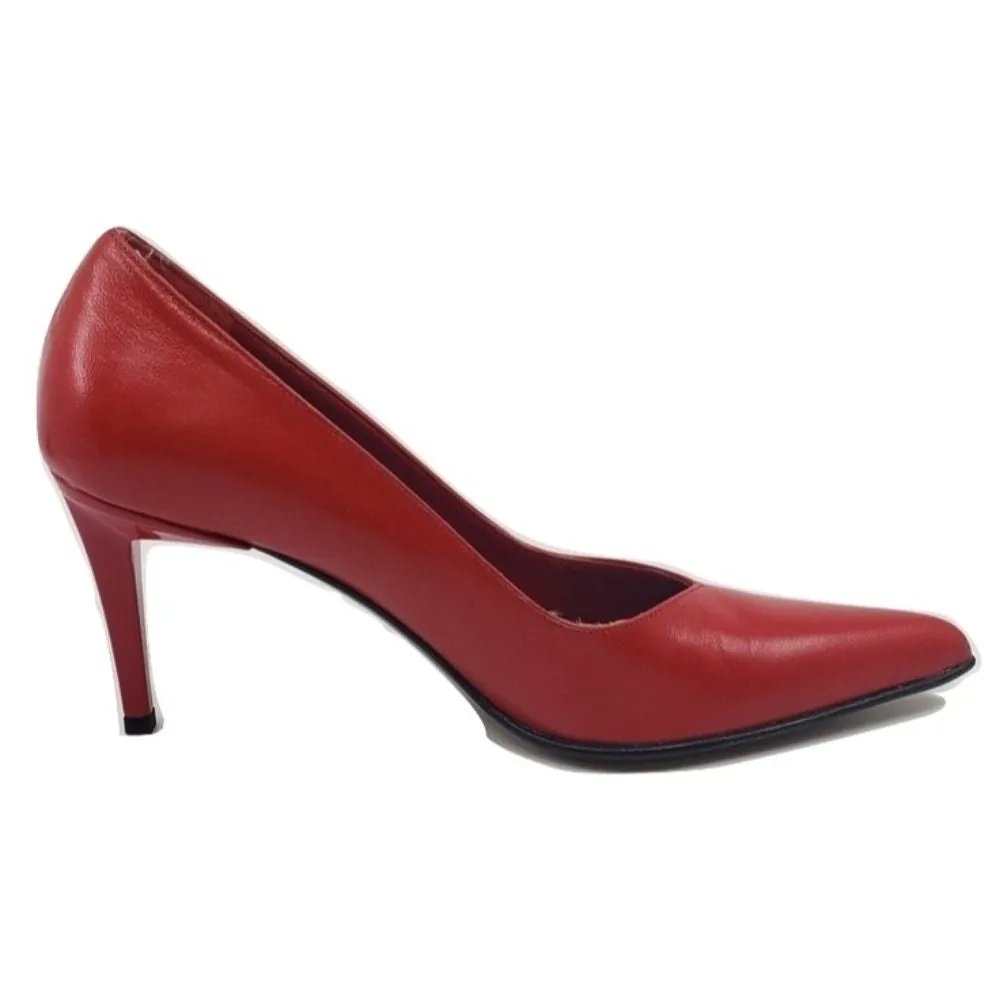 1001 Capretto Rosso Red Leather Versani Pumps