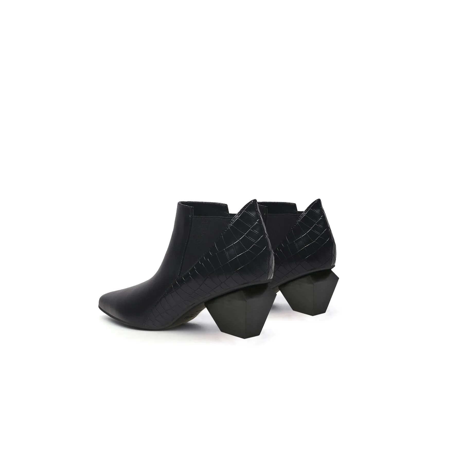 Artistic Patchwork Geometric Ankle Boots