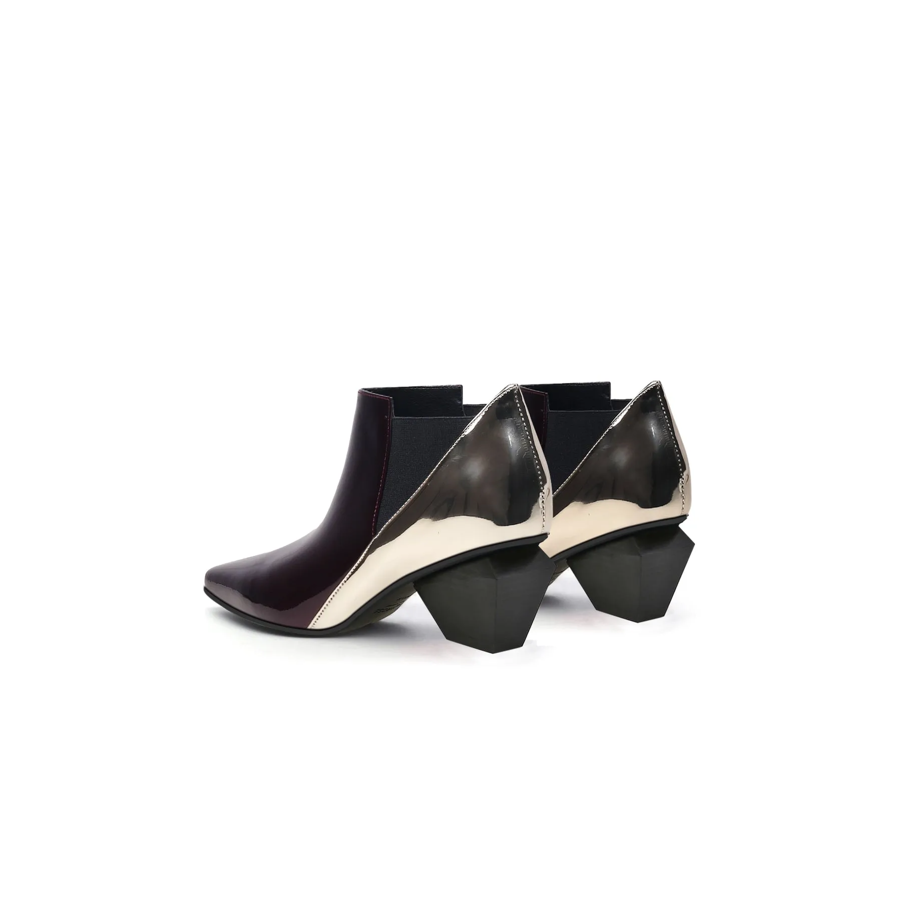 Artistic Patchwork Geometric Ankle Boots