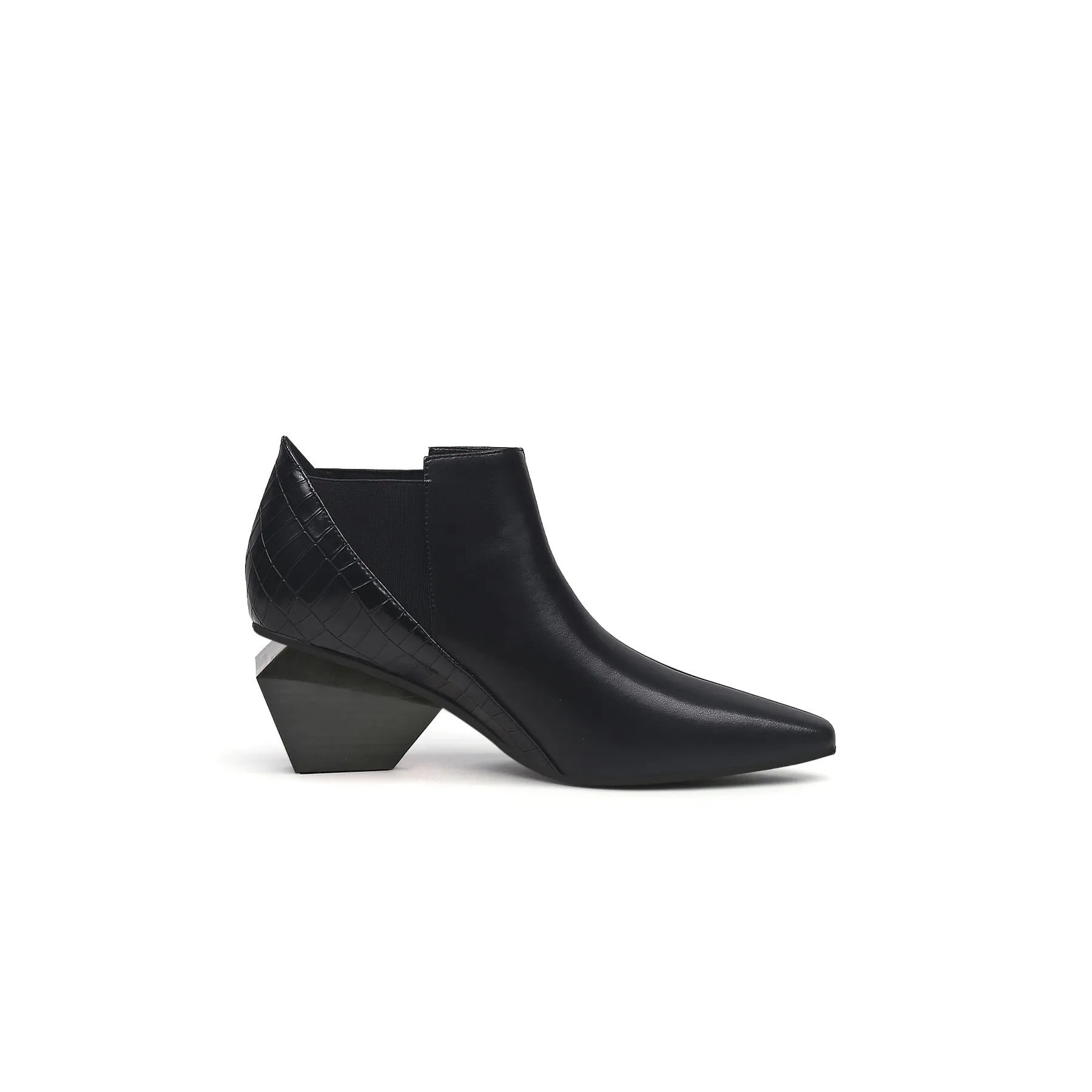 Artistic Patchwork Geometric Ankle Boots