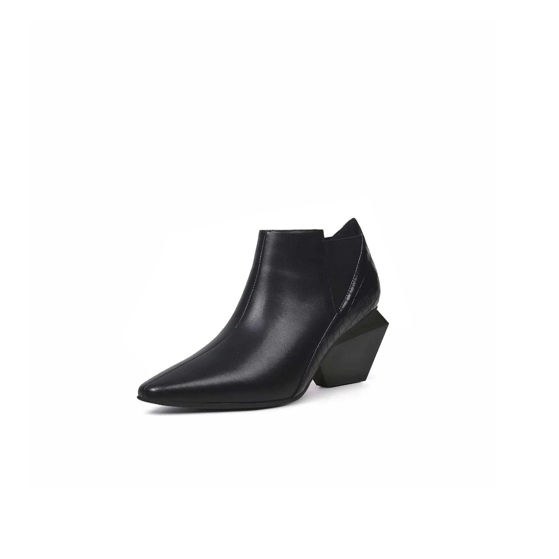 Artistic Patchwork Geometric Ankle Boots