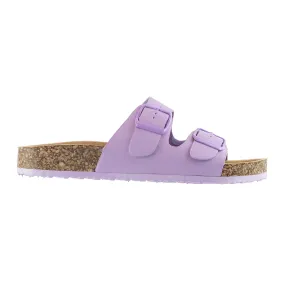 Audrina - Women's Slip-On Sandals, Double Strap with Buckle Detail, Cork Sole for a Natural & Trendy Look