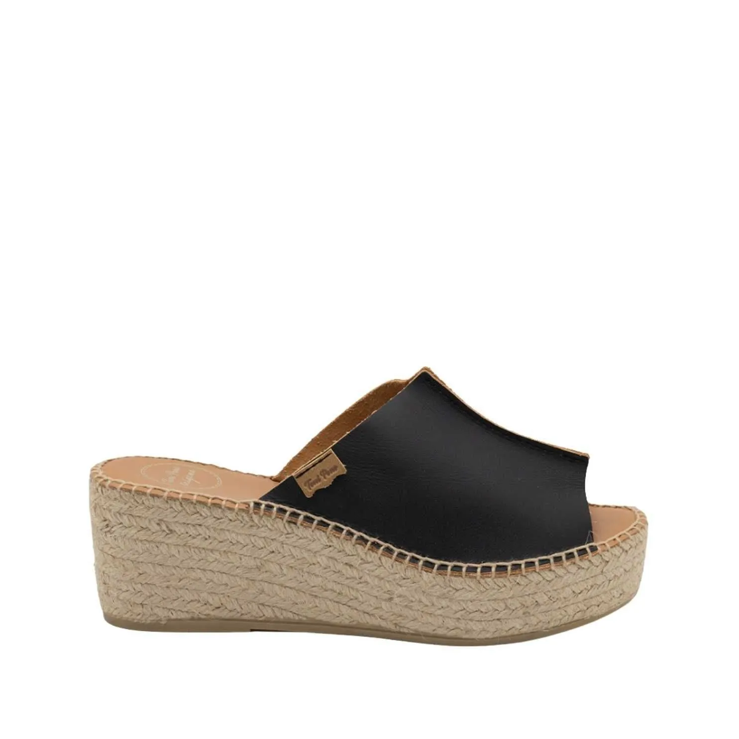 Basic Open Toe Leather Sandal Espadrille for Women - Ivonne