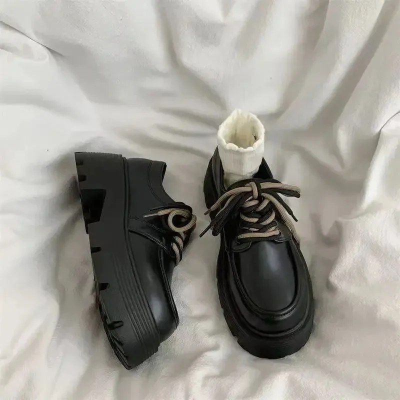 binfenxie  -  Platform Loafers for Women Spring Autumn New Designer PU Leather Japanese Casual Shoes Female Fashion Casual Pumps Ladies