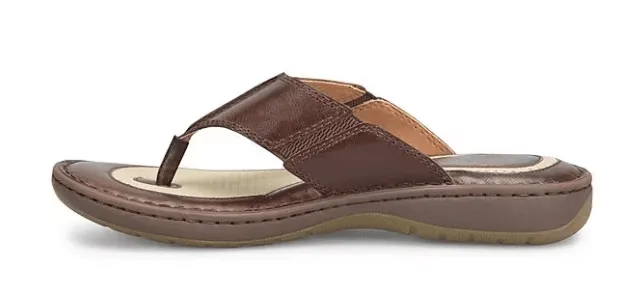 Born Men's Corvo Brown Leather Thong Sandal Flip Flop BM0006916-TN