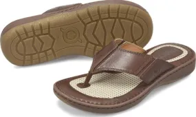 Born Men's Corvo Brown Leather Thong Sandal Flip Flop BM0006916-TN