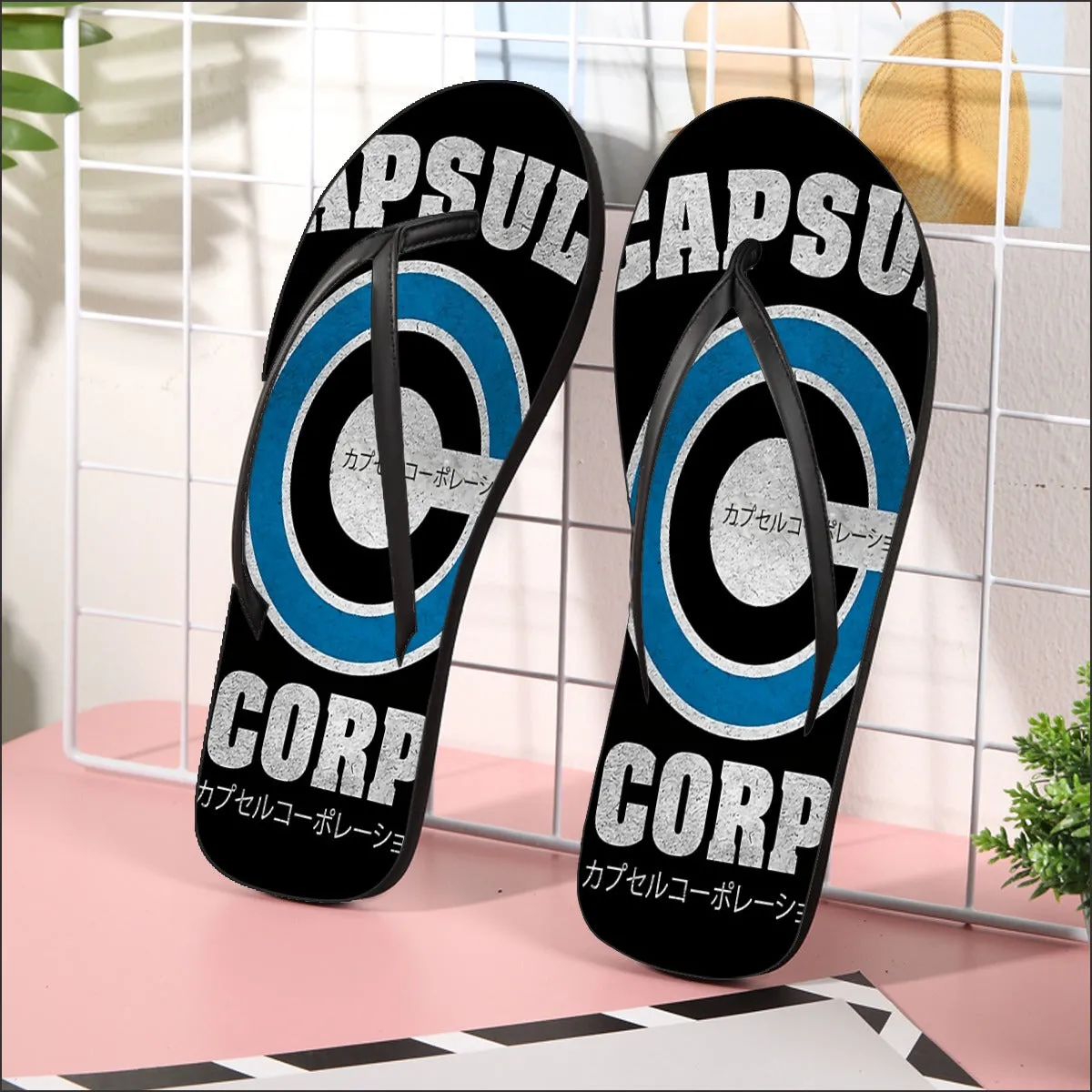 Capsule Corp Baseball Flip Flops