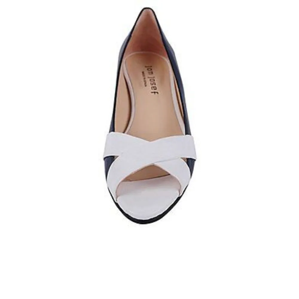 Copa Navy Jon Josef Leather Wedge Pump