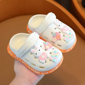 Kids Summer Outdoor Slippers Girl Baby Cartoon Pink Rabbit Antiskid Light Slippers Children Boys Cute Animal Sandals