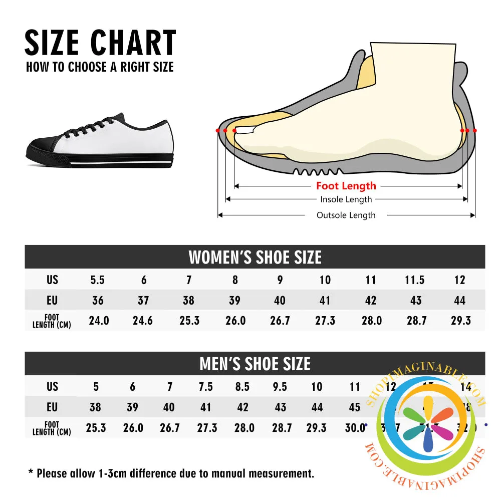 Pastel Diamond Love  Ladies Low Top Canvas Shoes