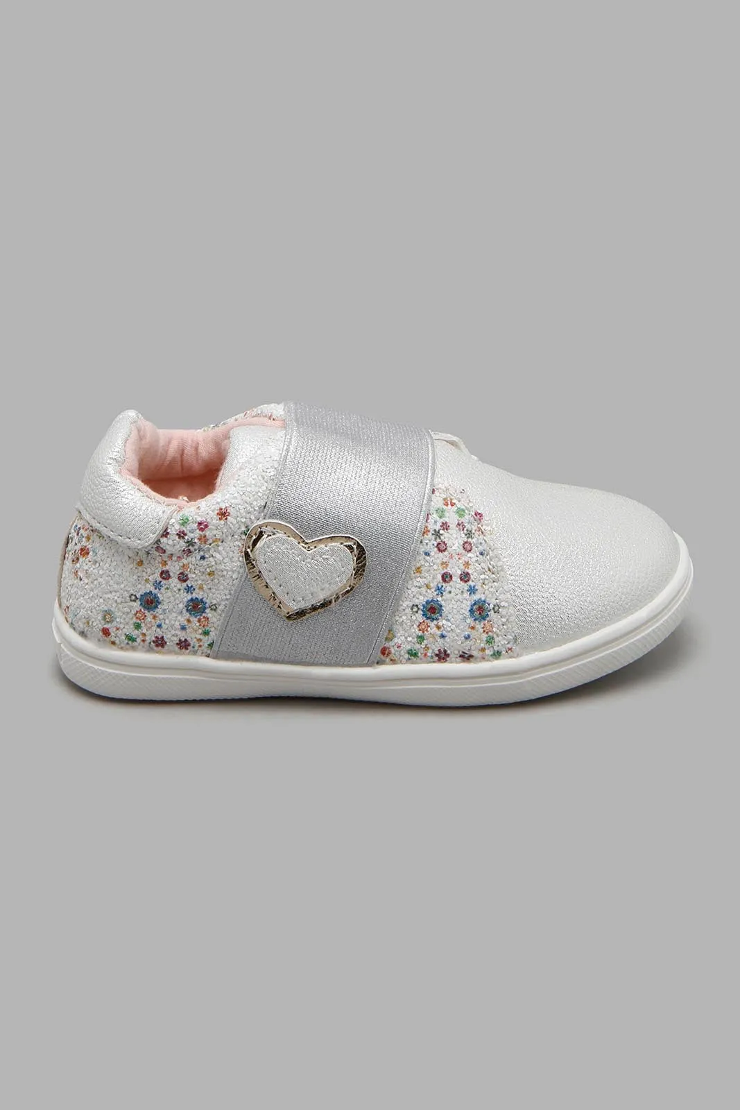 Silver Floral Sneaker