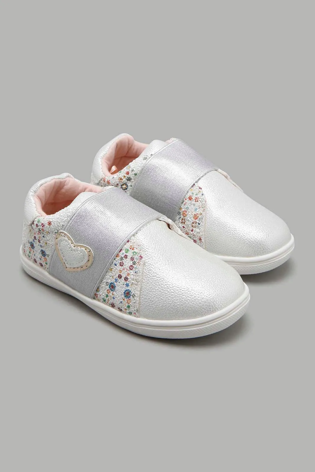 Silver Floral Sneaker