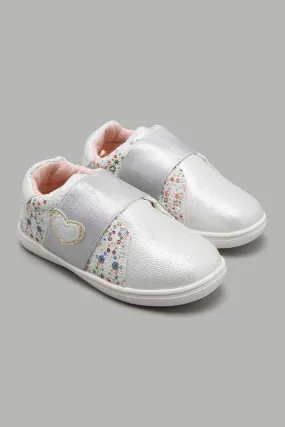 Silver Floral Sneaker