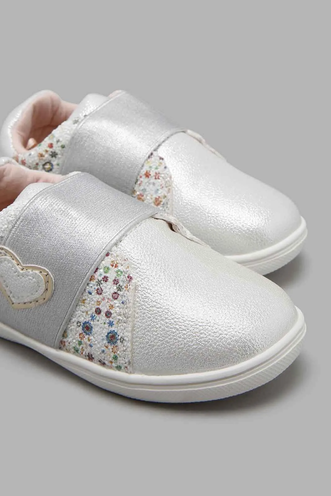 Silver Floral Sneaker
