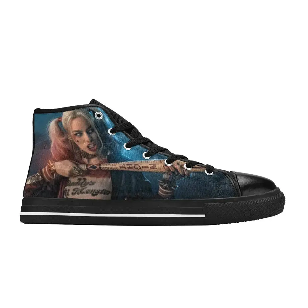 Superhero Comic Harley Quinn Joker Shoes High Top Sneakers for Kids and Adults